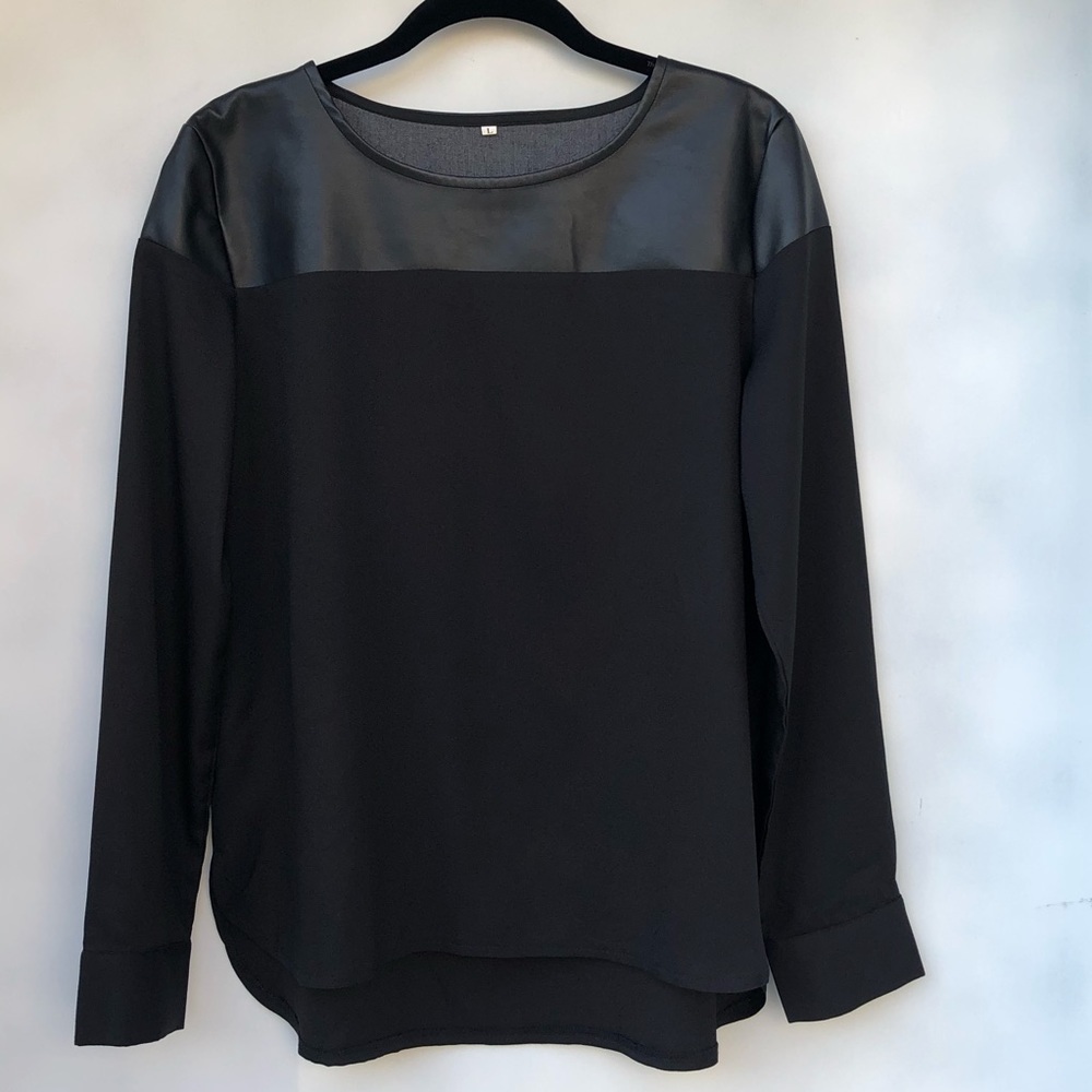 She In Black Blouse Size L